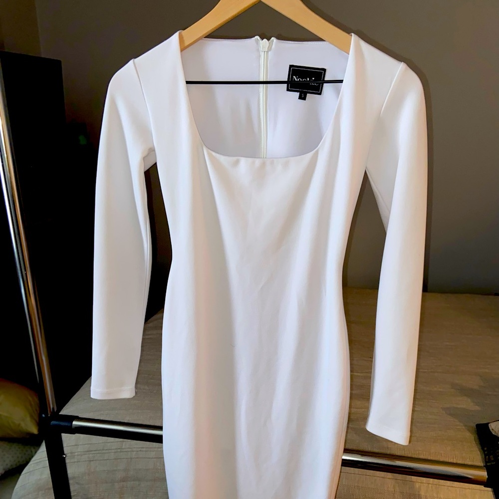 Midi length sleek body con dress